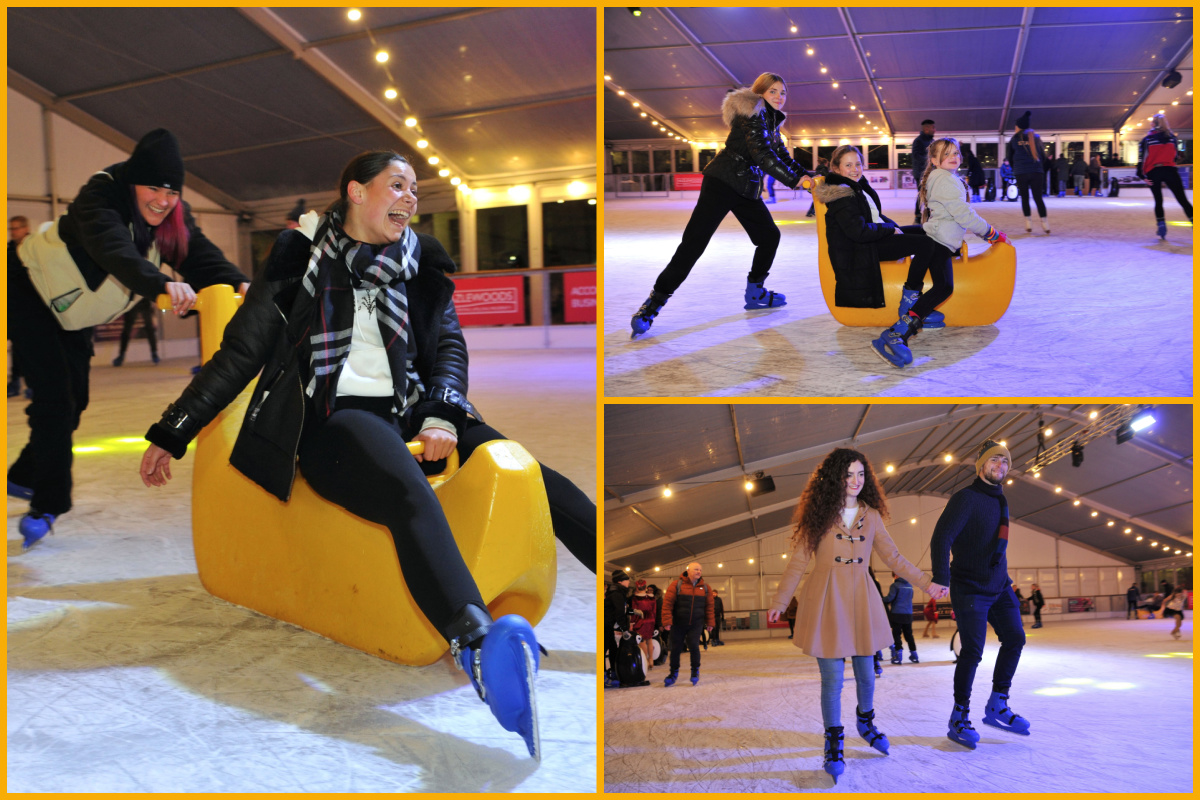 Guests enjoying ice skating at The Cheltenham Ice Rink 2023.